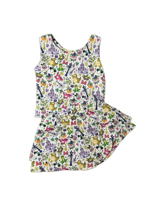 Girl 6T Ellory Kate Designs Princess and the Frog Skort Athleisure Set