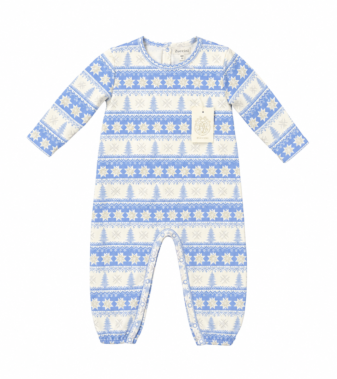 18/24M TBBC LS Patton Play Romper in Fairisle Flurries