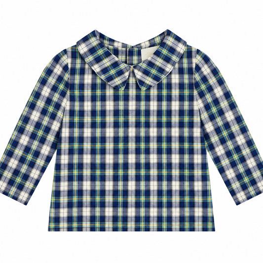 3T TBBC Plaid Peter Pan Collar Shirt