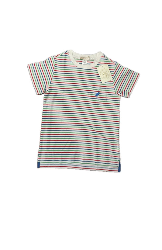 6 TBBC Carter Crewneck in Simsbury Stripe, Worth Ave White and Wood Boat Blue