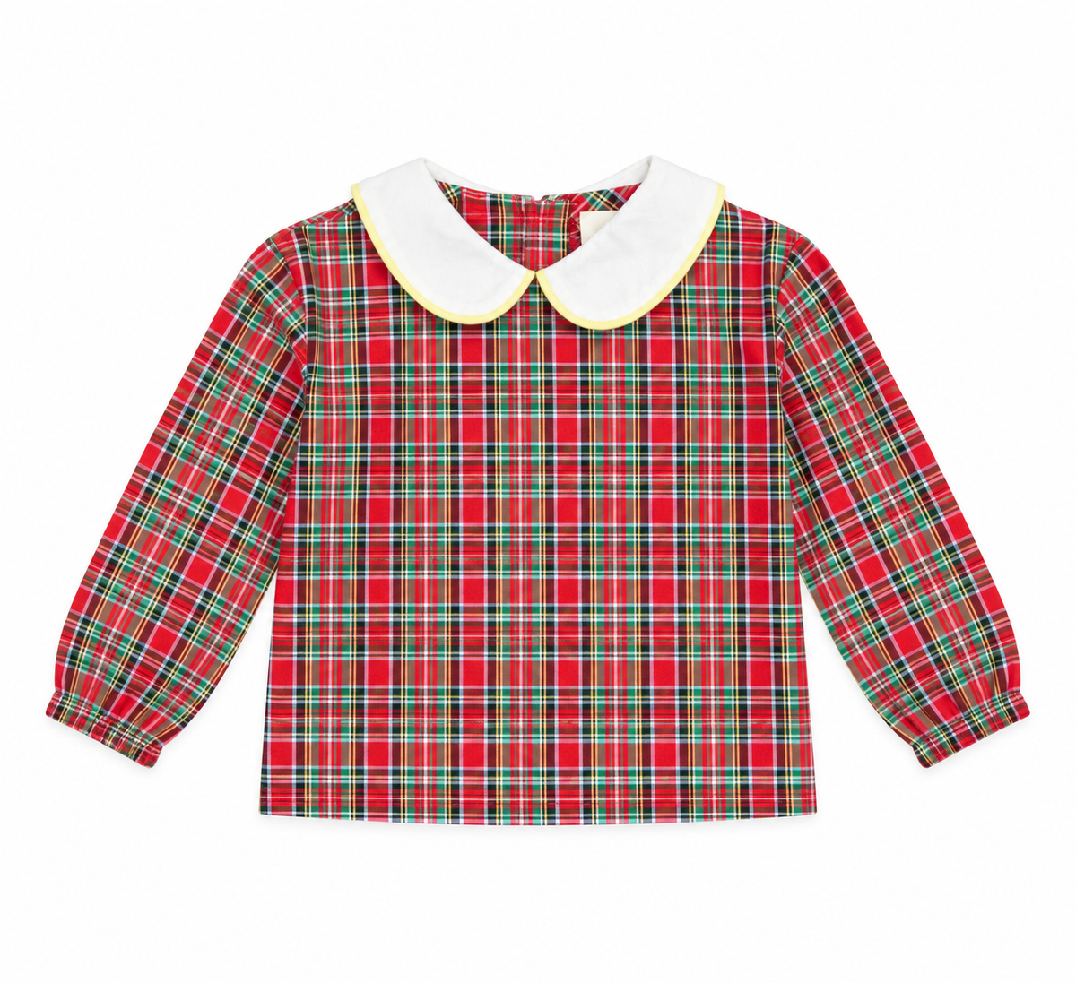 18M Hannah Kate LS Tartan Peter Pan Collared Top