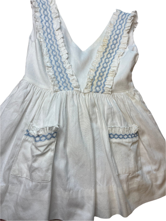 24M Donoldo Cord Dress w/ Blue embroidered detailing