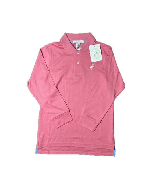 Boy 7 TBBC Prim and Proper LS Polo in Nantucket Red