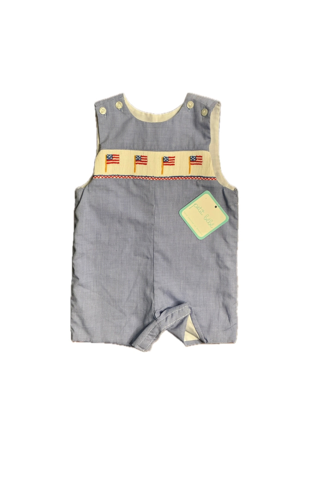 9M Petit Bebe Flag Smocked Jon Jon