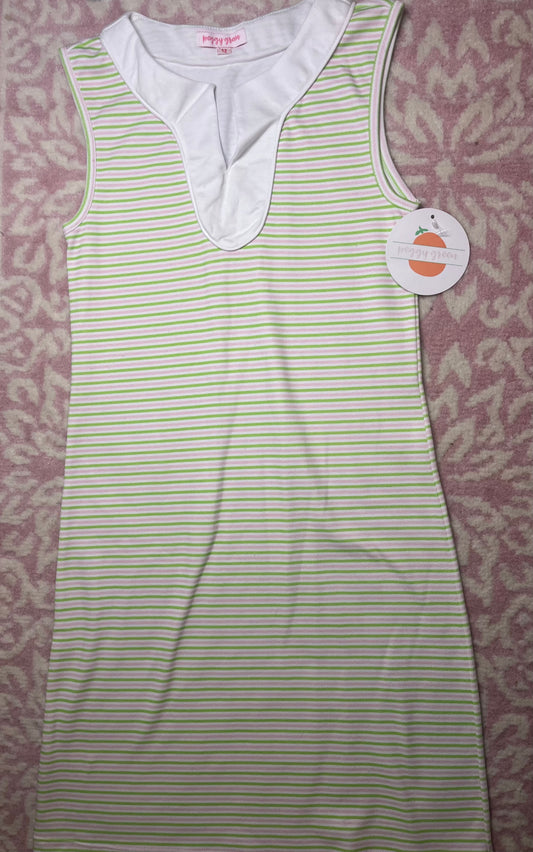 12 Peggy Green Shift Dress in Green and Pink