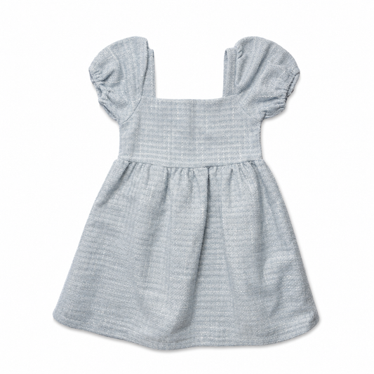 12 Be Elizabeth Blue Tweed Babydoll Dress
