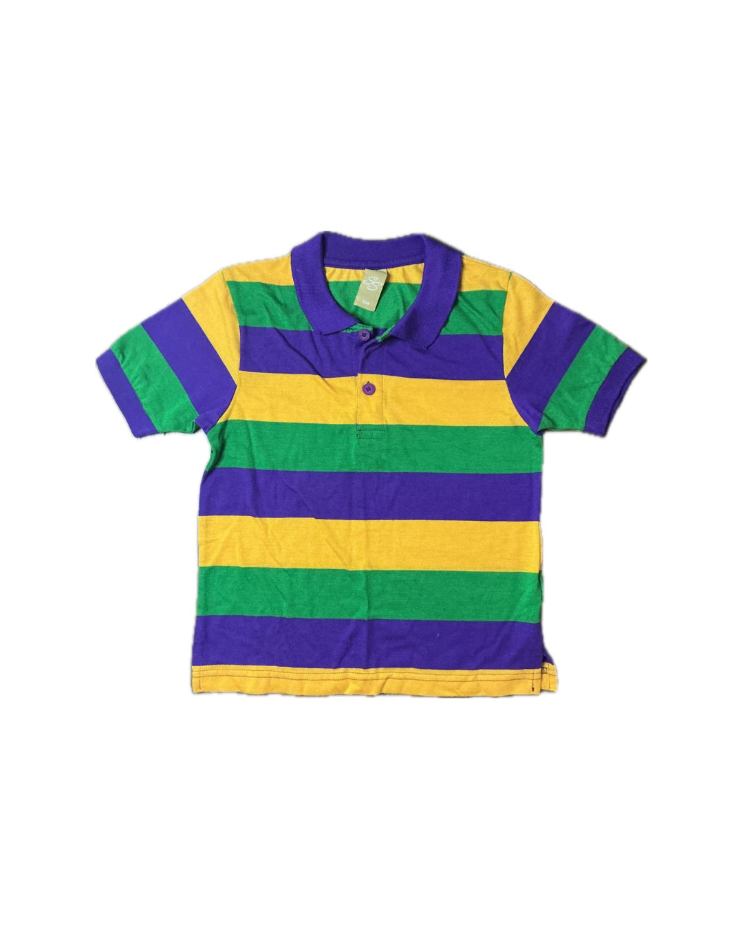 Unisex Small Short Sleeve Mardi Gras Polo