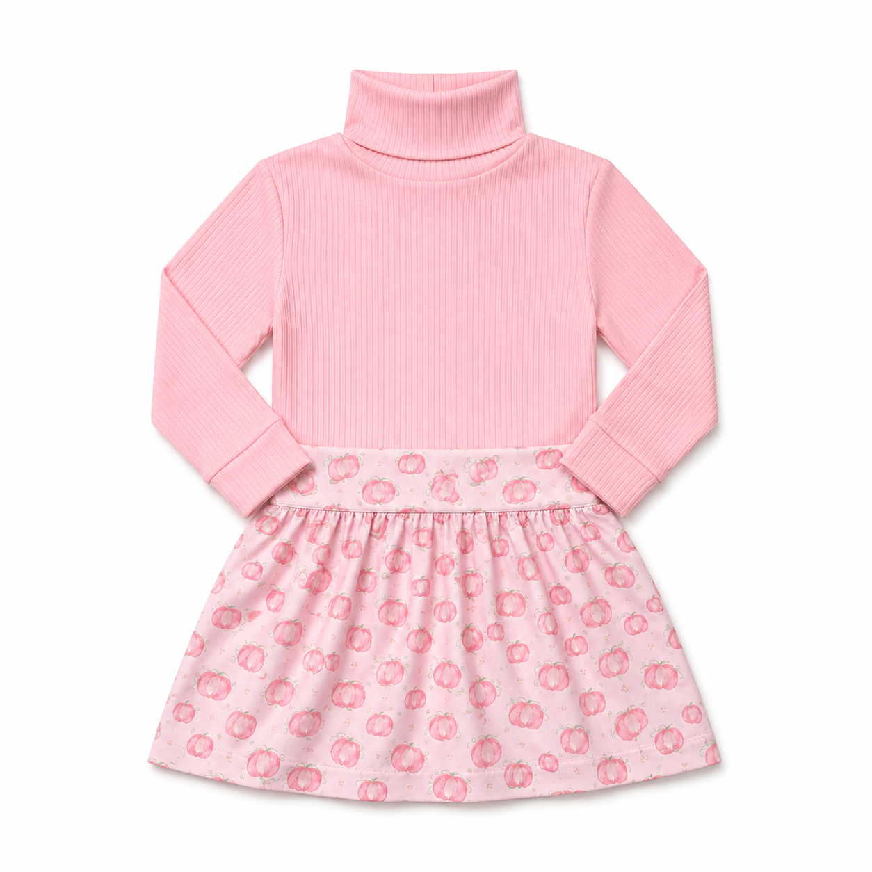 8 Bisby Pink Turtleneck and 8 James & Lottie Pumpkin Skirt