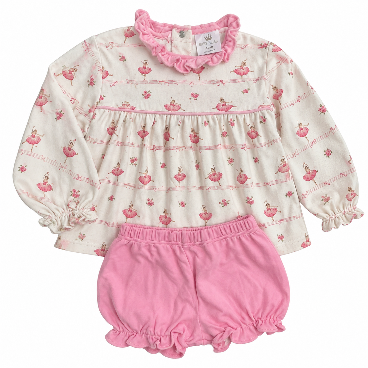 18-24M Baby Loren LS Ballerina/Snowman Top and Bloomer Bundle