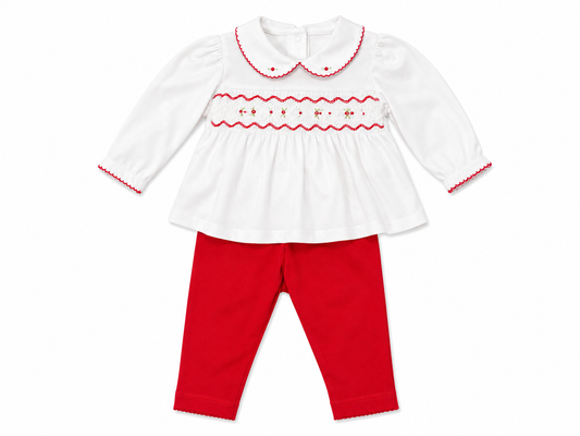 NB Magnolia Baby Ciara and Caden Smocked Collared Pant Set