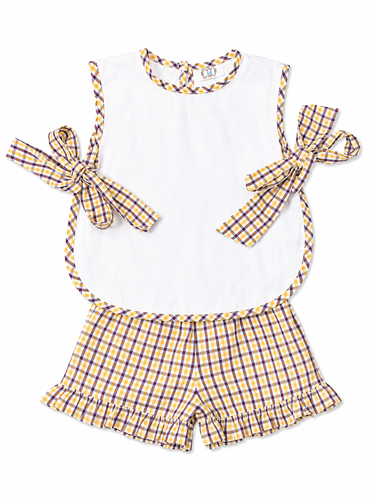 4T Lulu Bebe Purple/Gold Side Tye Set
