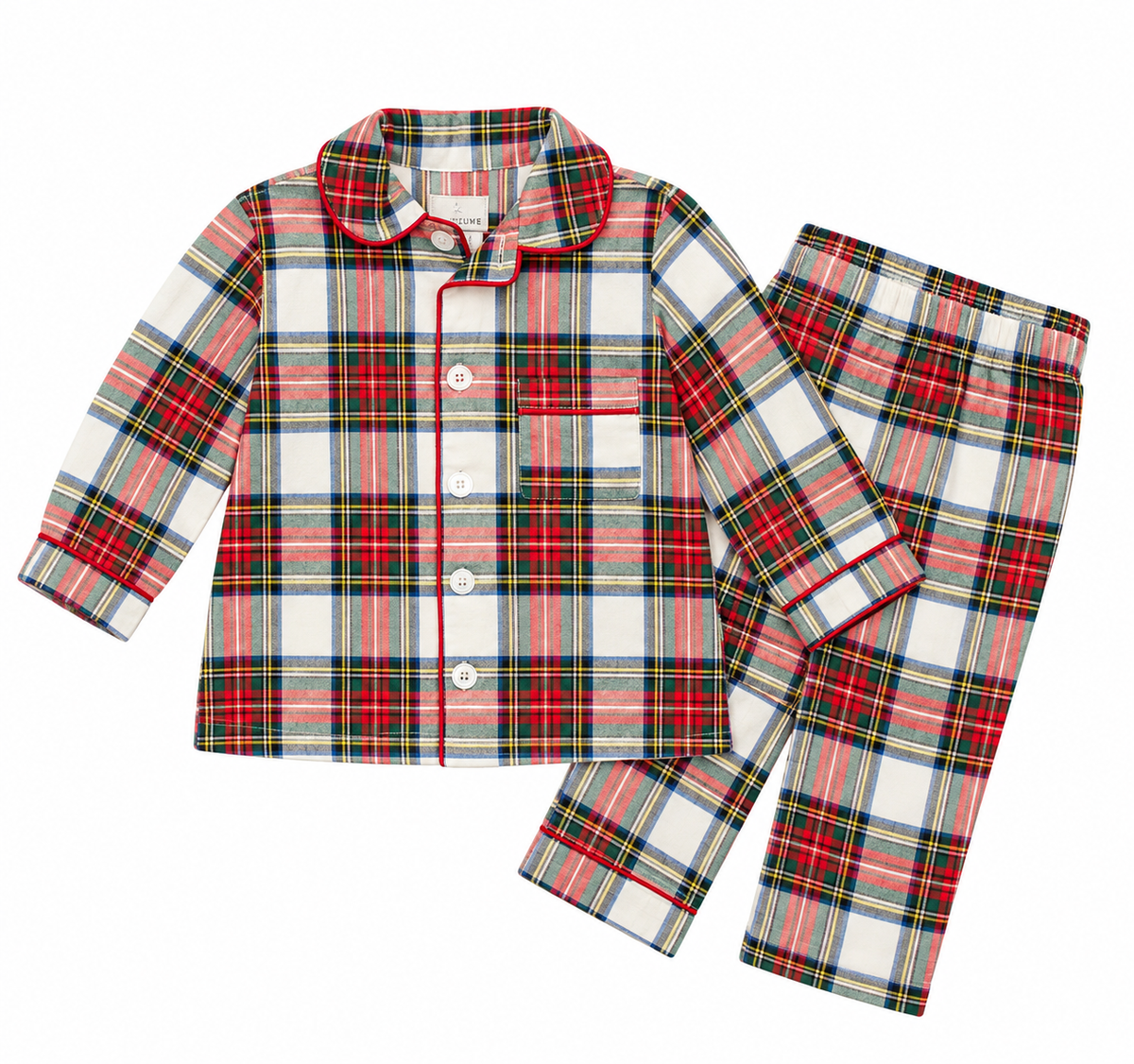 4 Petite Plume Christmas Plaid Flannel Pajama