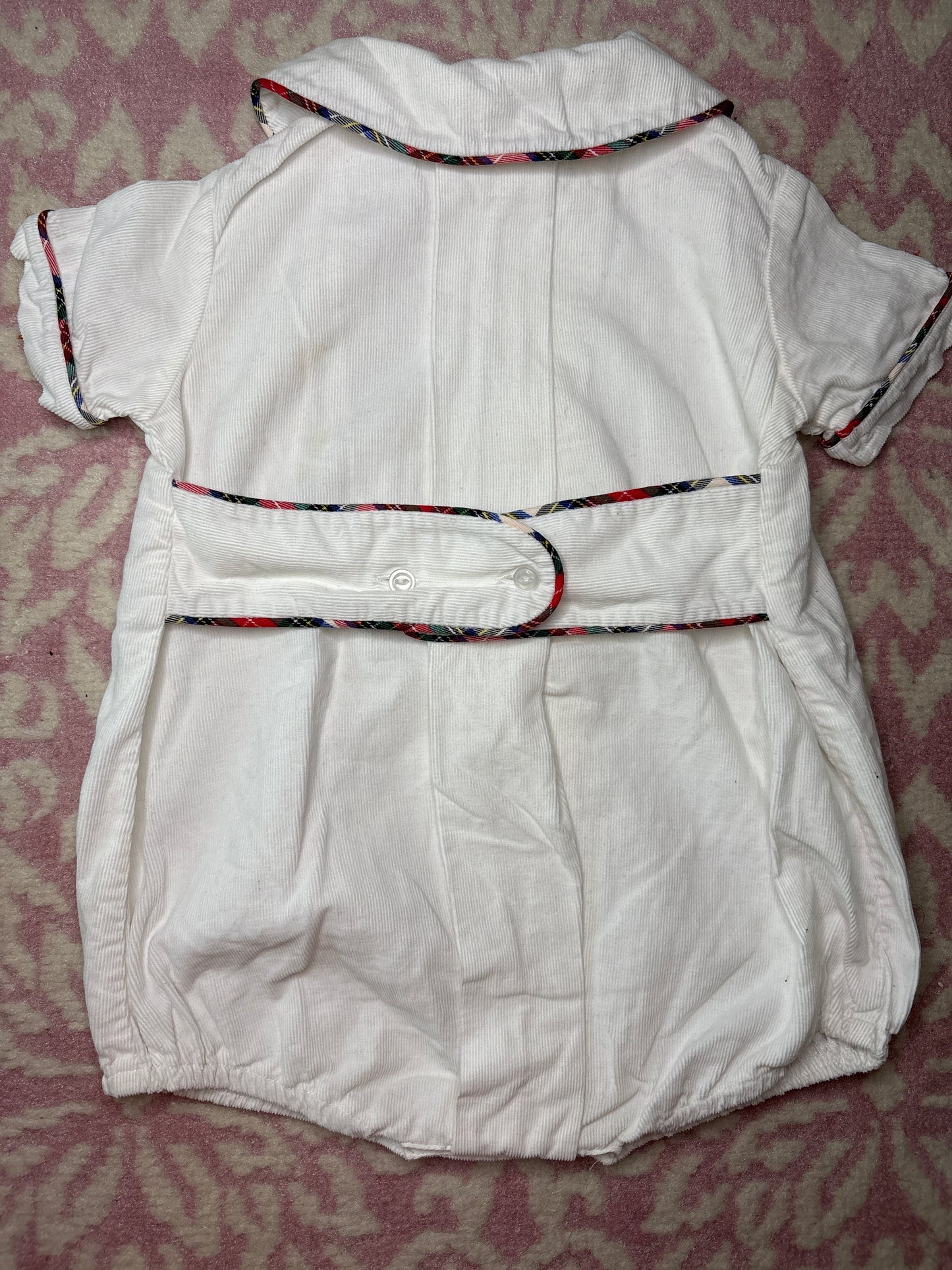 12M Charlotte Proper White Cord Bubble with Tartan Piping