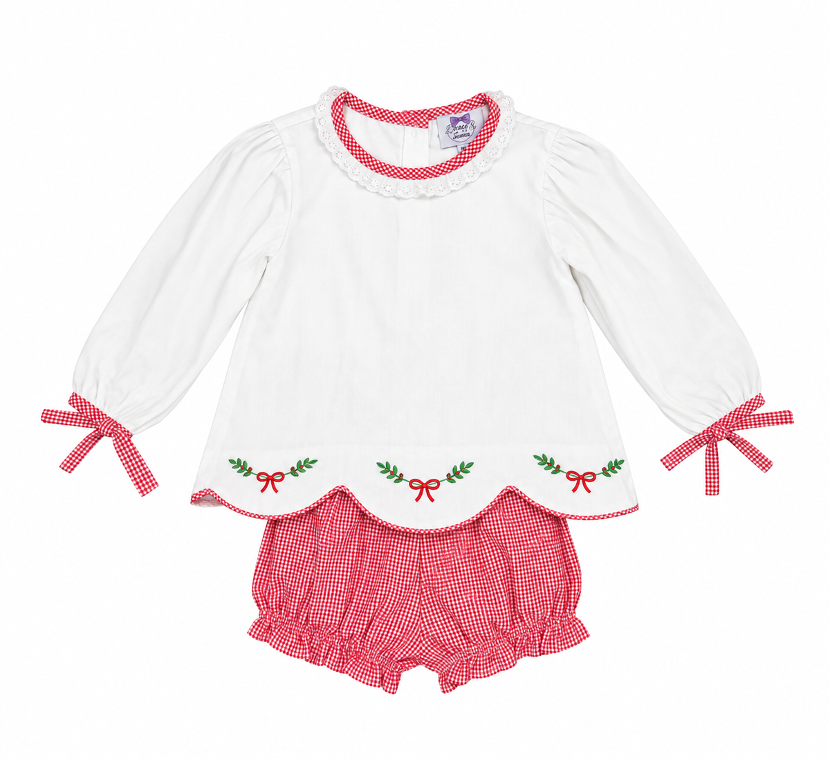 2T Purple Pearl Smocks Holly Bloomer Set