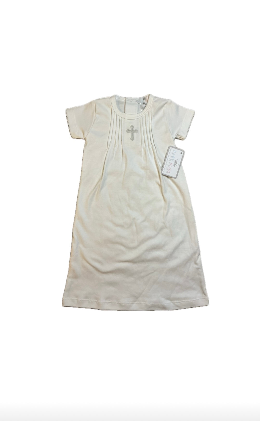NB Baby Loren Holy Cross Pima Gown