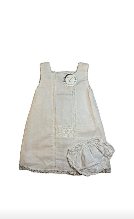 24M Dondolo White Dress with Lace  Trim