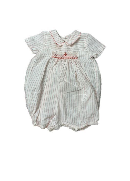 3M Lulu & Me Red and White Smocked Shortall