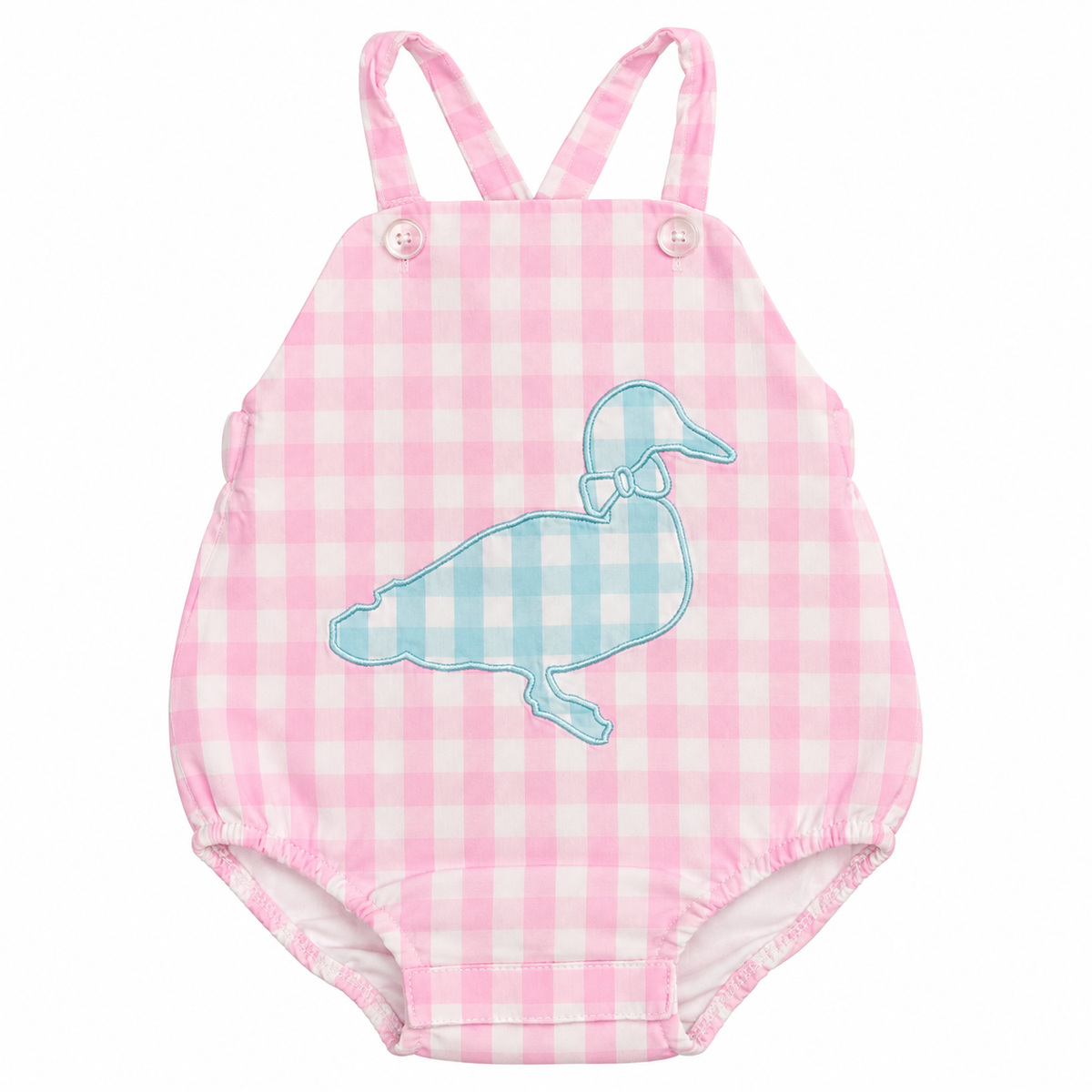 3-6M Properly Tied Duck Appliqué Gingham Sunsuit