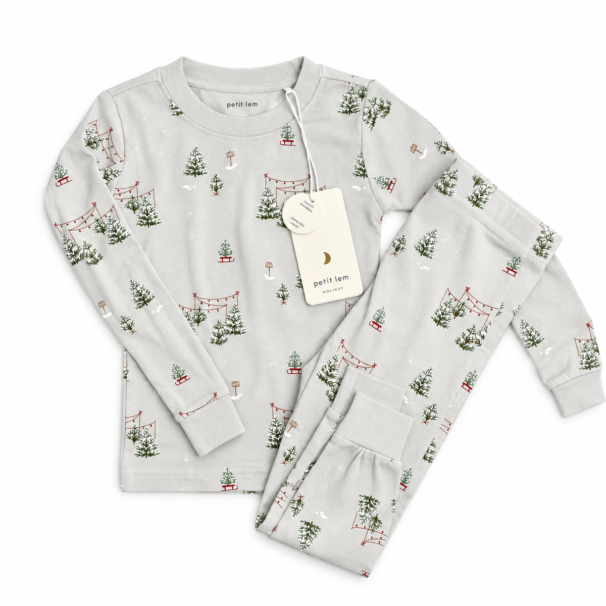 24M Petit Lem Tree Farm Organic Cotton Pajama Set