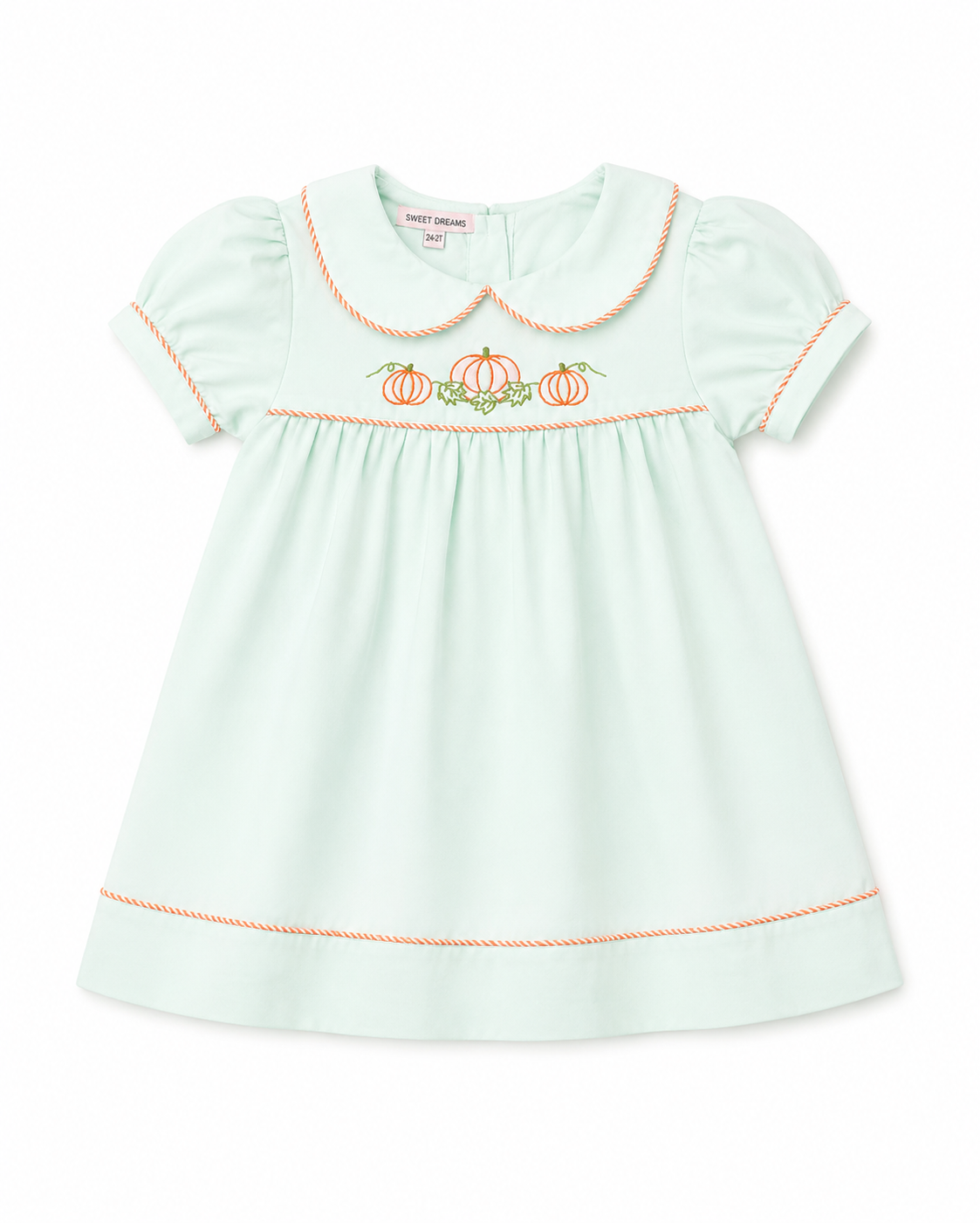 2T Sweet Dreams Pumpkin Embroidery Dress