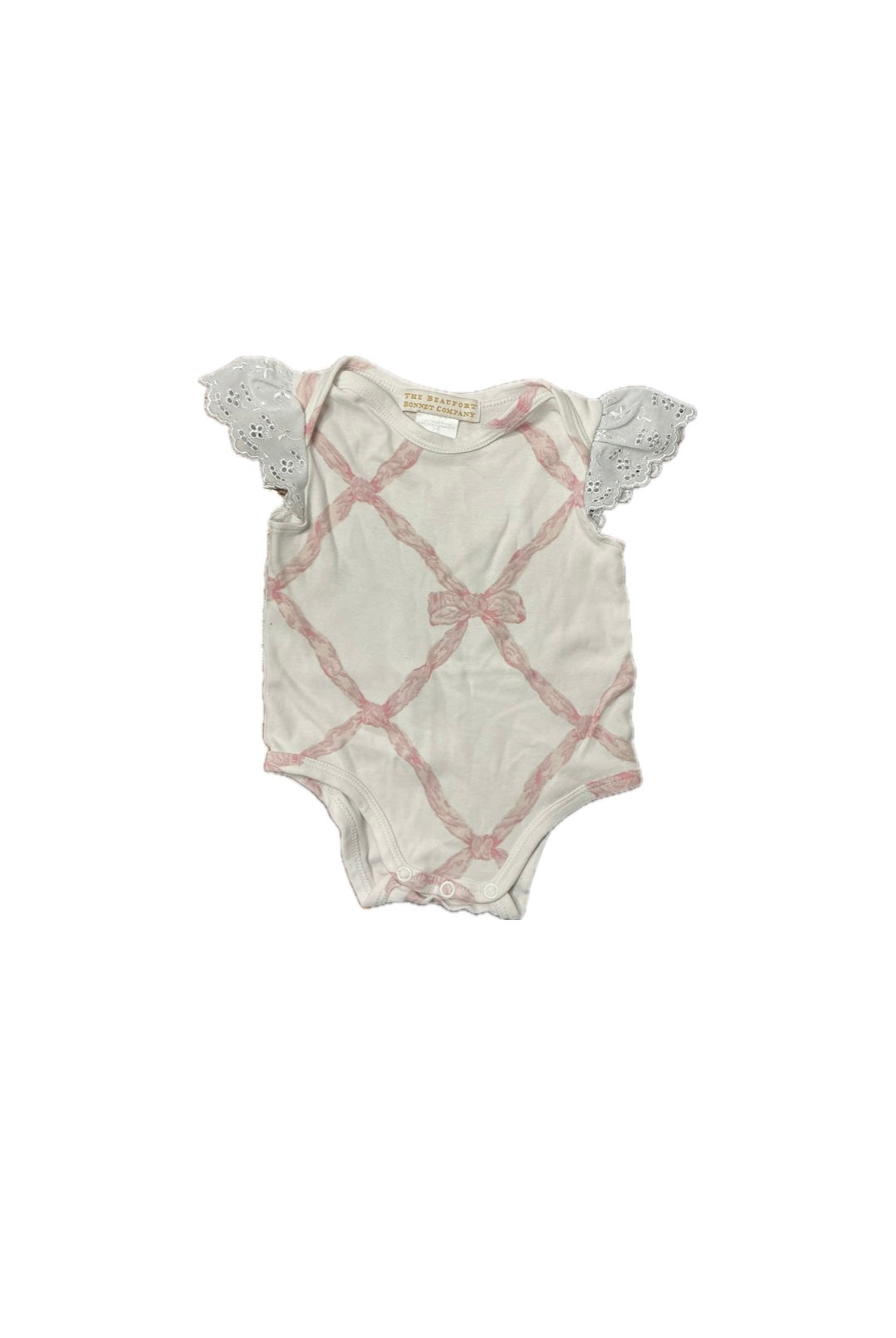 3-6M TBBC Wendy Onesie With Eyelet Sleeves - Belle Meade Bow