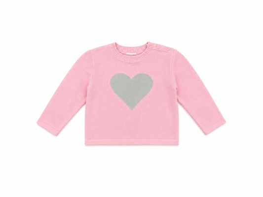 3T Lullaby Set Heart Knit Sweater