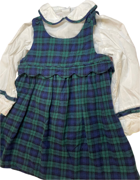 Alice Kathleen Blue & Green Plaid Dress