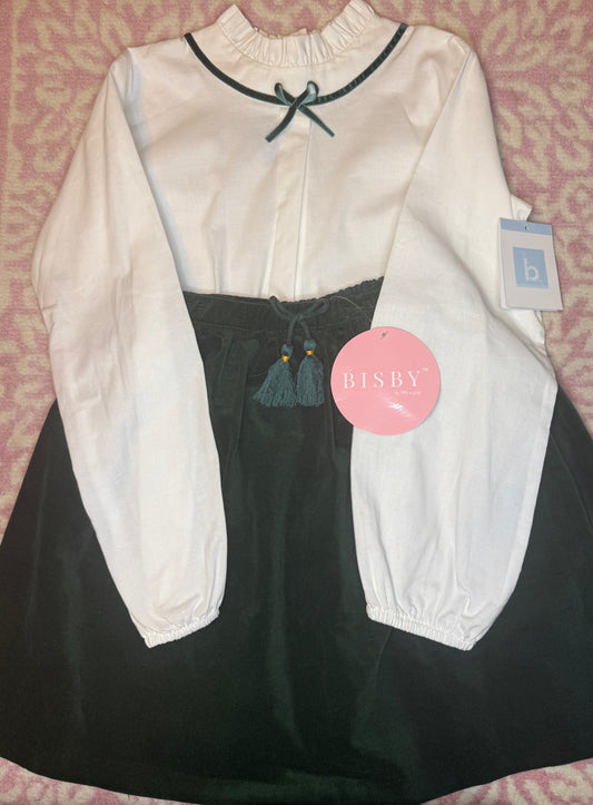 Sz 14 Bella Bliss + Bisby Green Velvet Skirt Set