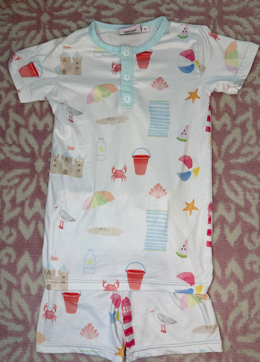Sz 5 Little Louanne Beach Day Pajama Short Set