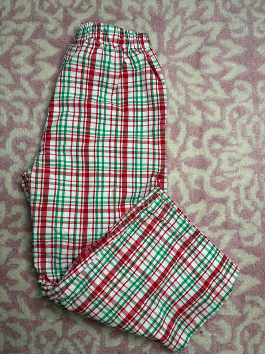 5 Cecil and Lou Red and Green Plaid Pull up Pants