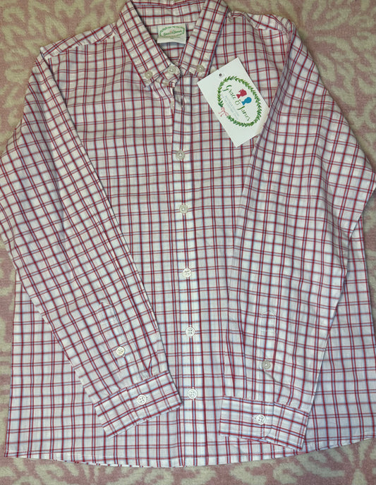 Sz 10 Grace & James Blue & Red Check Button Down