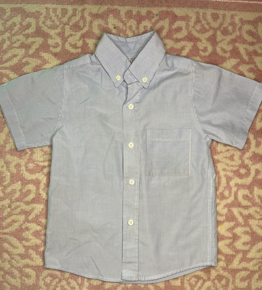2 Orient Expressed Light Blue and White Striped SS  Button down
