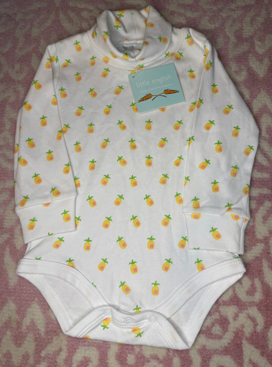 9M Little English Printed Pineapple Turtleneck
