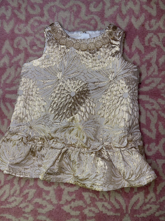 3-6M Lilly Pulitzer Gold Brocade Dress