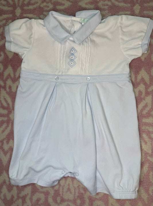 24M Baby Threads Diamond Stitched Knit Romper