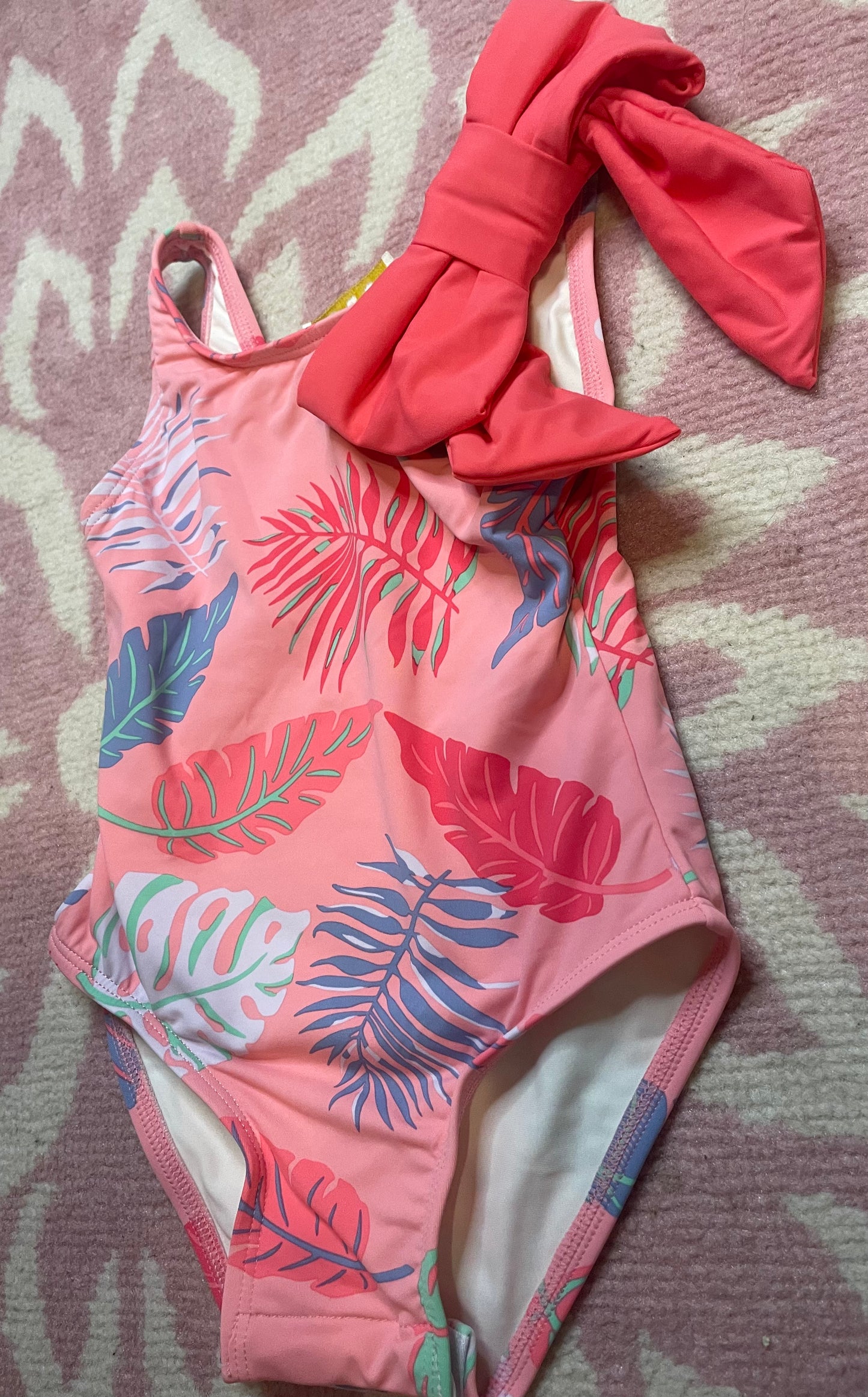 TBBC BROOKHAVEN BOW BATHING SUIT - CAICOS CANOPY WITH POMPANO PUNCH sz 18/24M