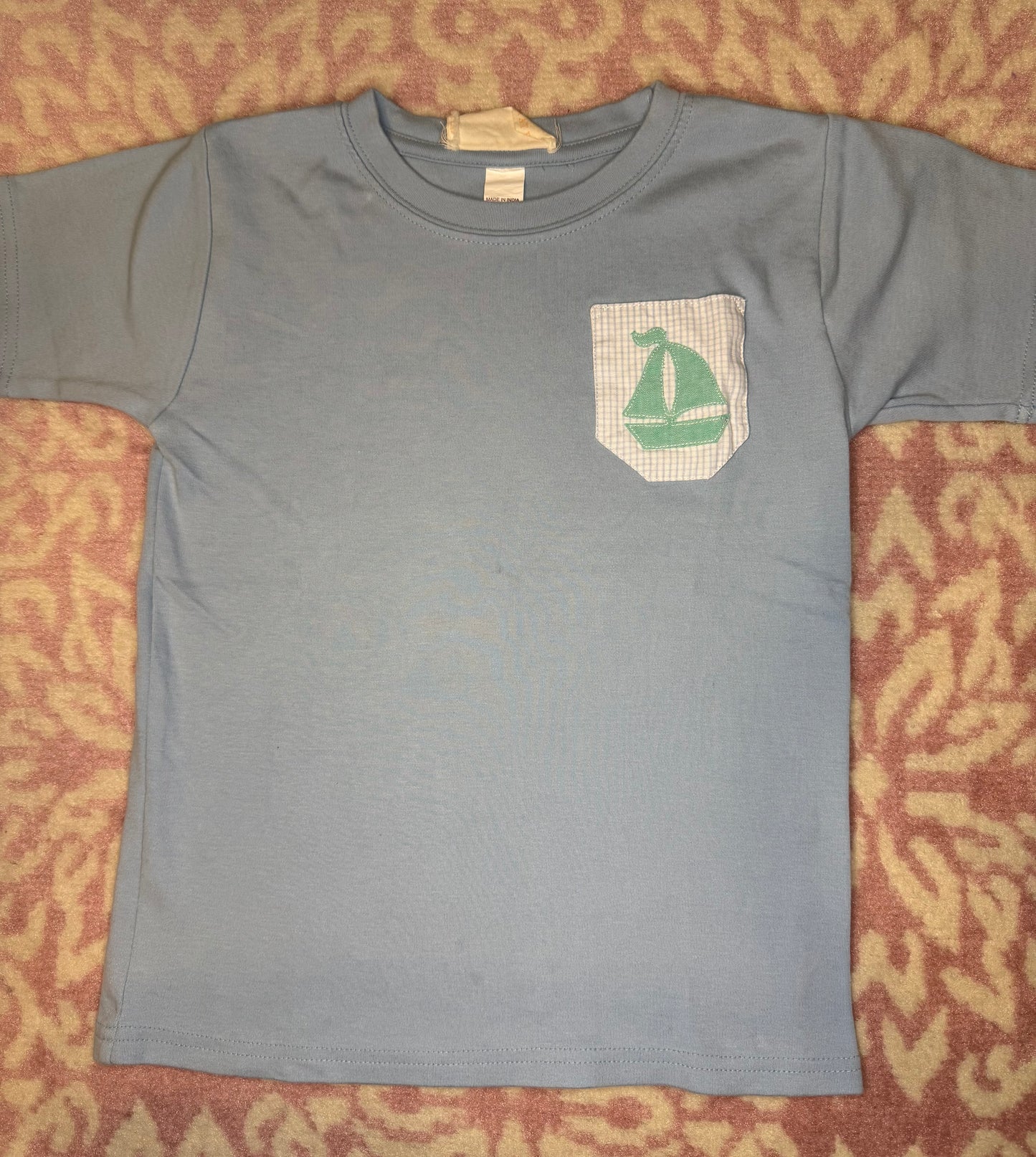 Sz 5/6 Hannah Kate Sailboat Pocket Tee