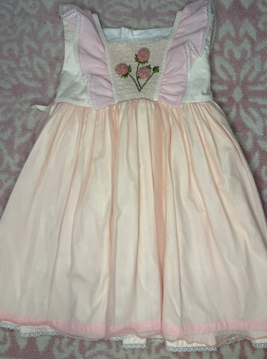 3T WDW Pink French Knot Floral Ruffle Dress