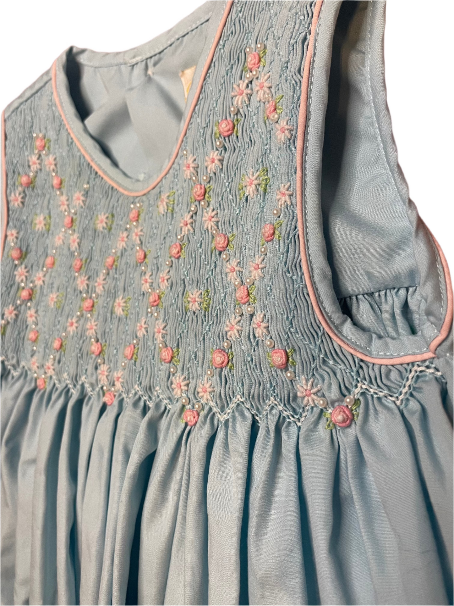 Sz 24M Petit Ami Pearl & Rosette French Blue Dress