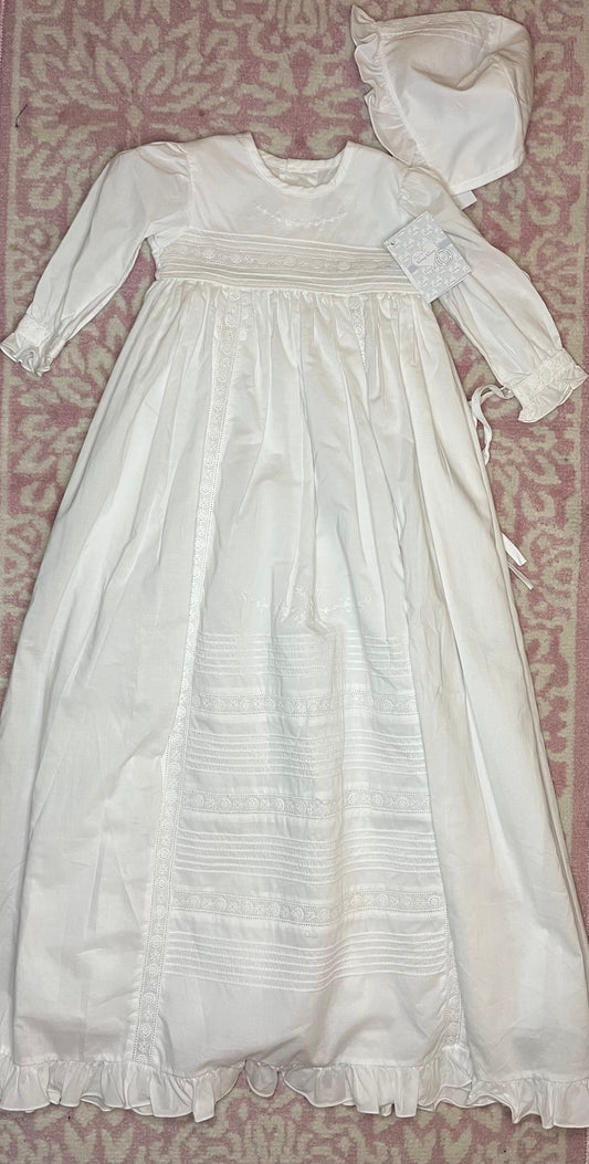 6-12M Kissy Kissy Nicole Baptism Long Sleeve Gown