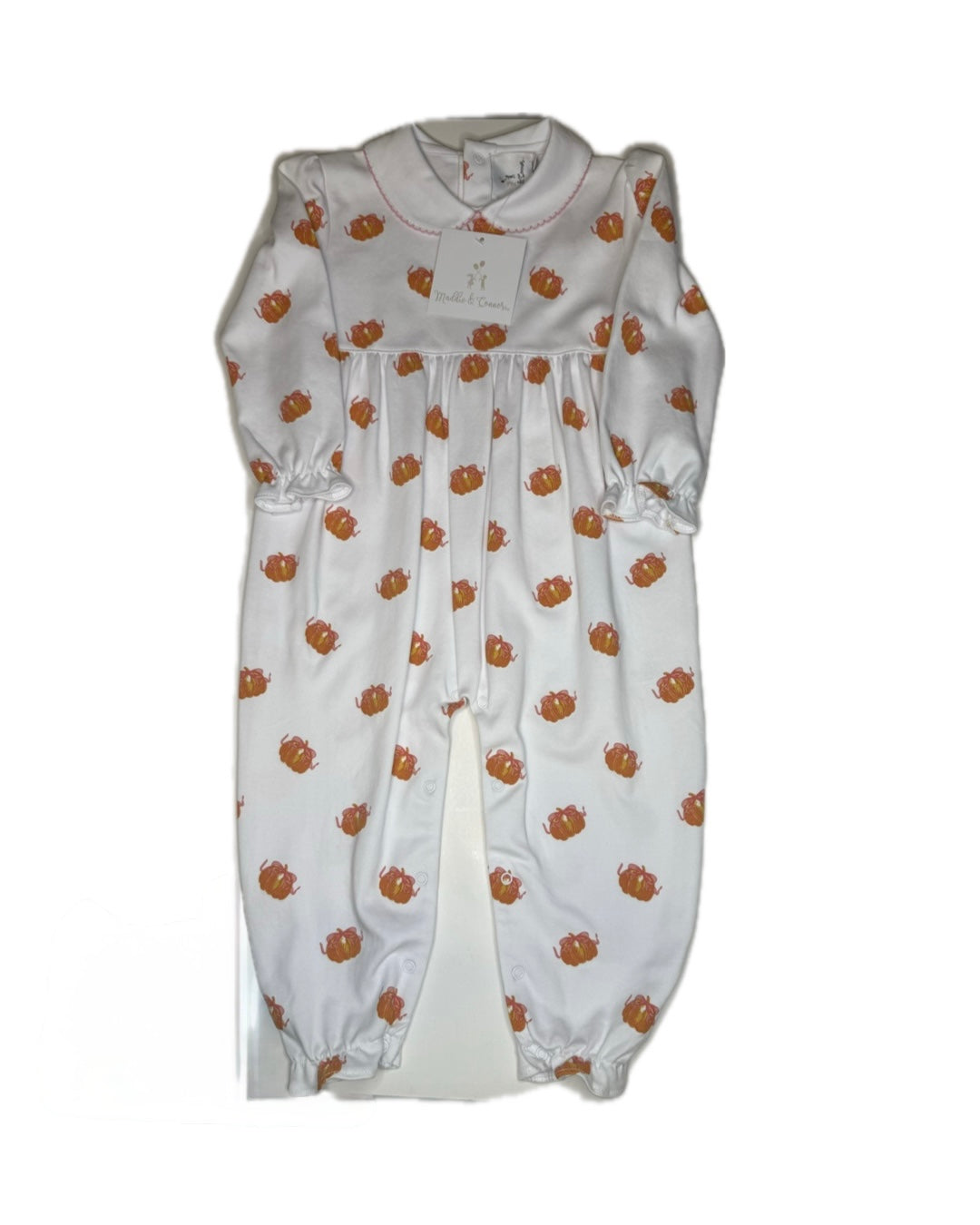 3/6M  Maddie & Connor Bow Pumpkin Knit Romper