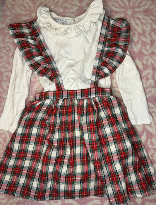 Sz 5 Pippa & Julie Ruffle Tartan Jumper Set