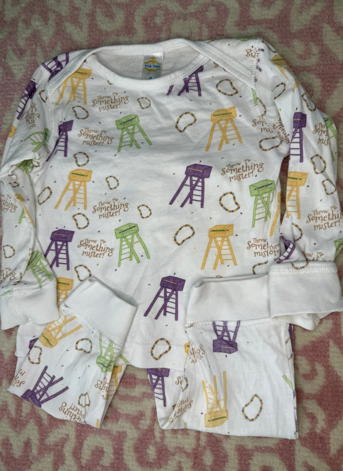 Sz 9M Nola Tawk Throw Me Something Mister Mardi Gras Jammie’s