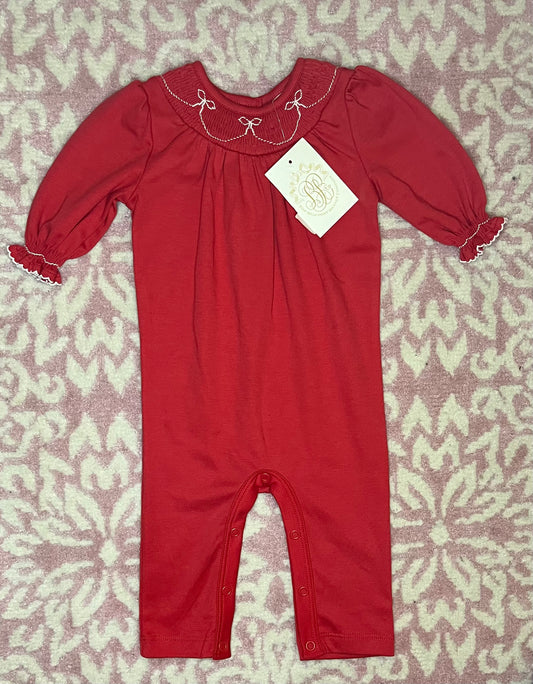 0-3M TBBC Bridget Romper in Red