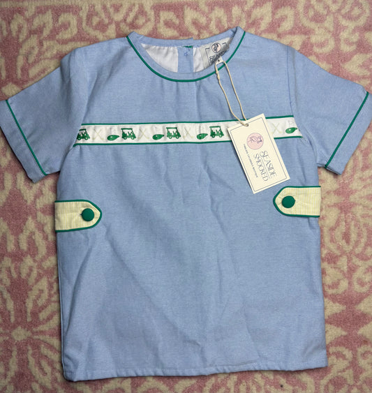 5 Seaside Smocked Golf Ribbon Tab Side Top