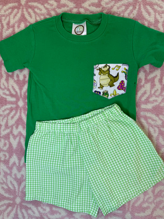 Sz 4/5 BB Blanks Princess & The Frog Disney Mardi Gras Short Set
