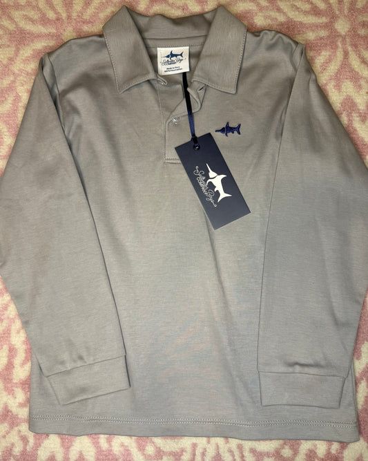 4T Saltwater Boys Company Grey LS Polo