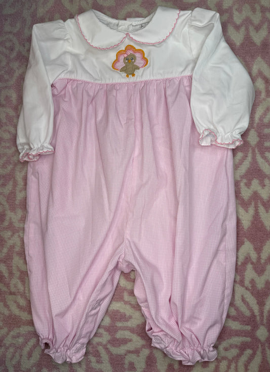 6M Petit Ami Pink Turkey Long Romper