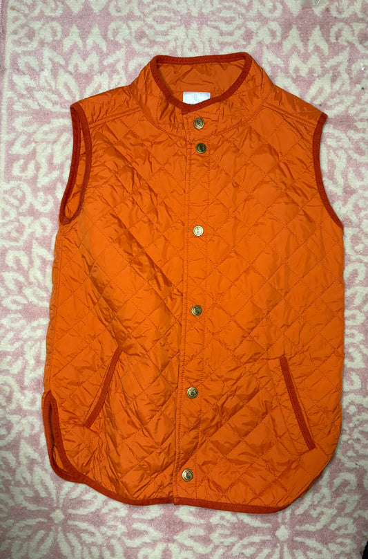 12 Little English Burnt Orange Quilted Vest