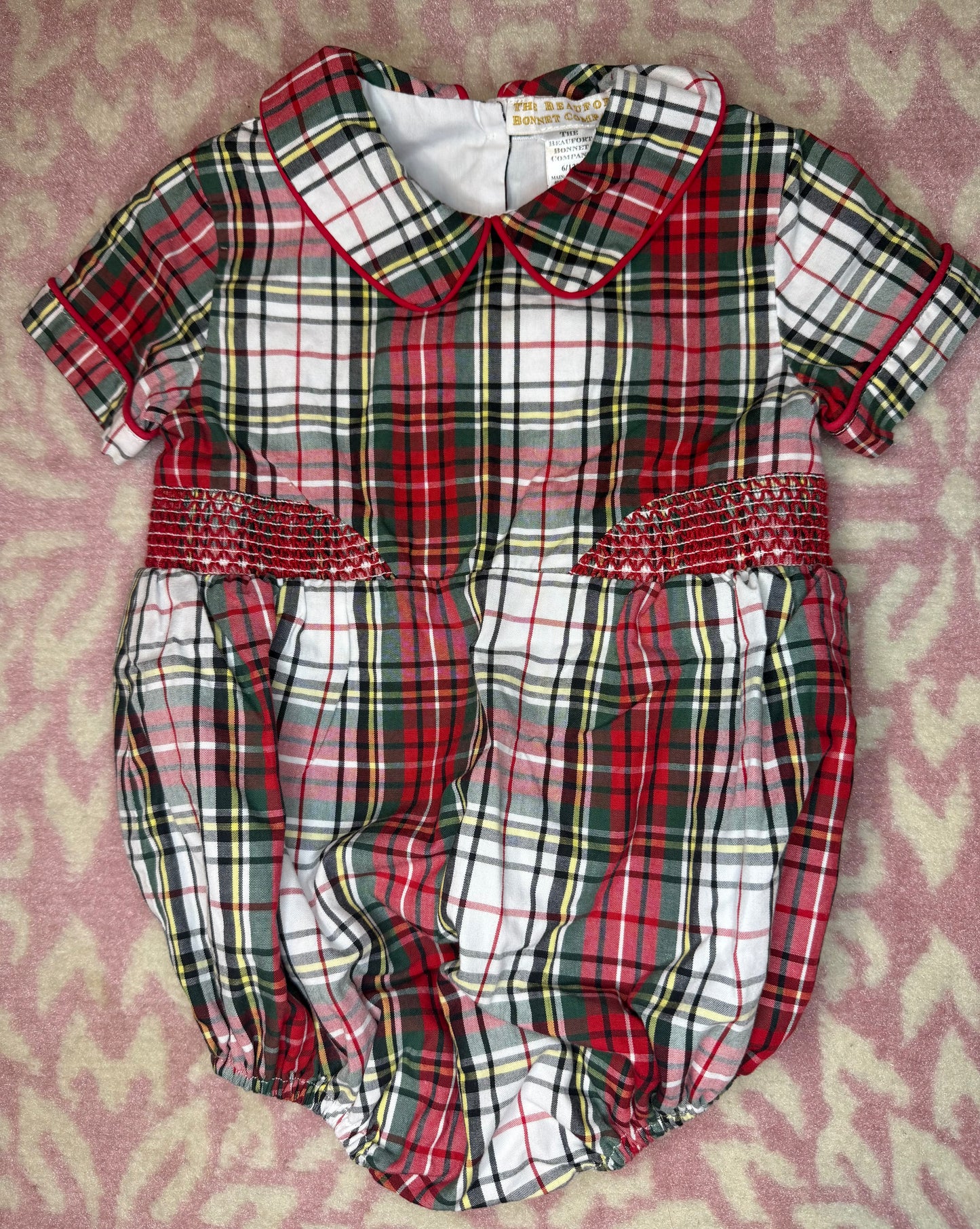 6/12M Brently Bubble | Keene Place Plaid / Richmond Red Smocking